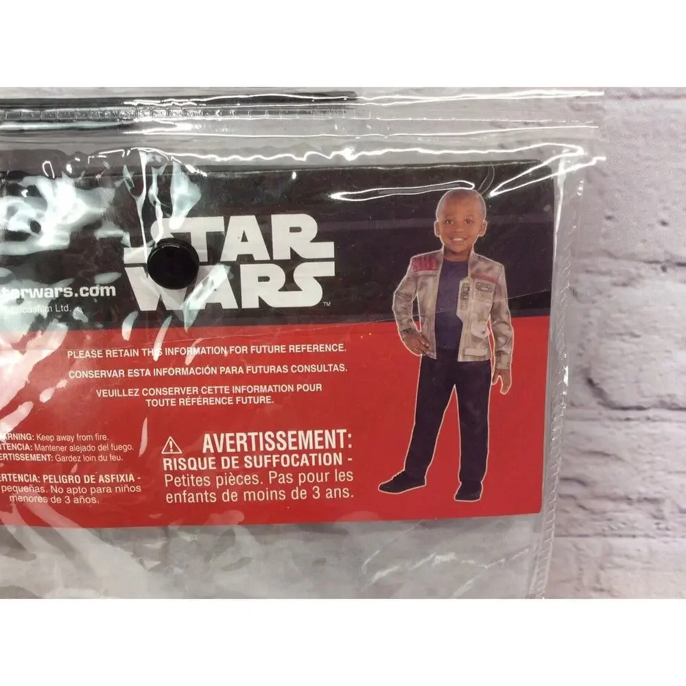Disney Star Wars Finn Costume Boys Size S(4-6) Cosplay Theatrical Halloween NIP - Picture 7 of 9